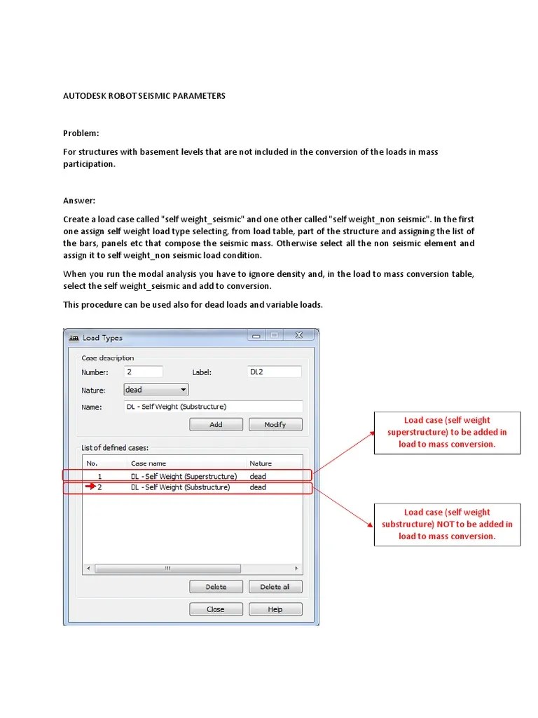 Autodesk Robot Seismic Parameters | PDF | Structural Load | Mode ...