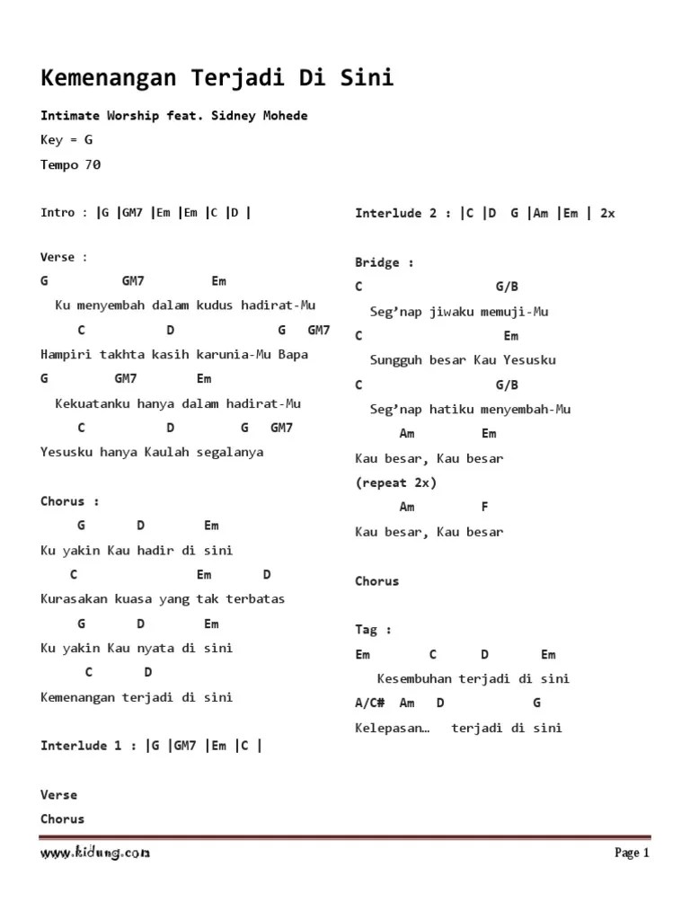 Kemenangan Terjadi Disini Lirik Lagu Kristen Chordify is your 1 platform for chords.