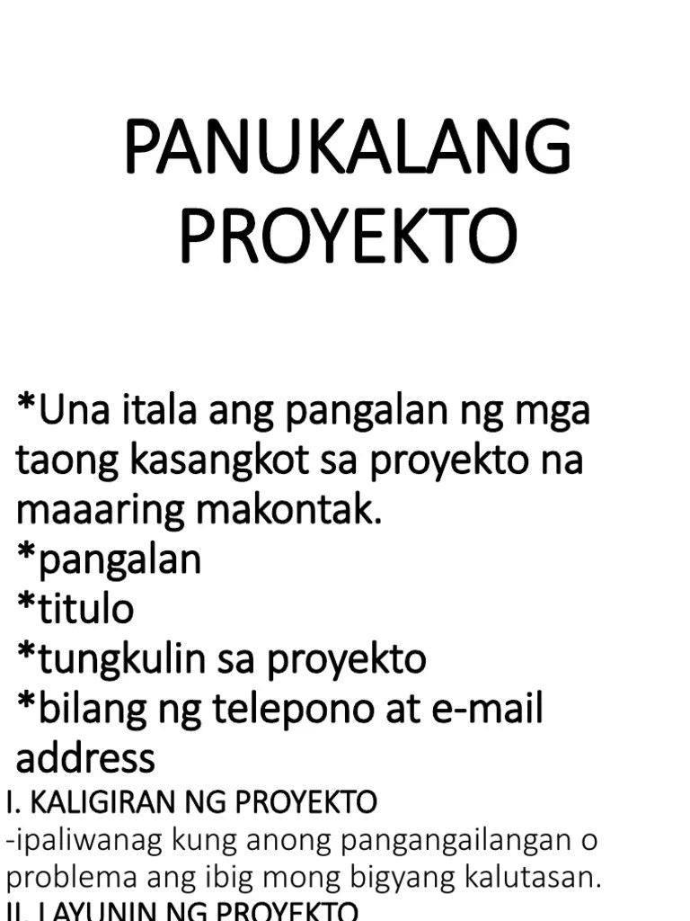 Panukalang Proyekto | PDF