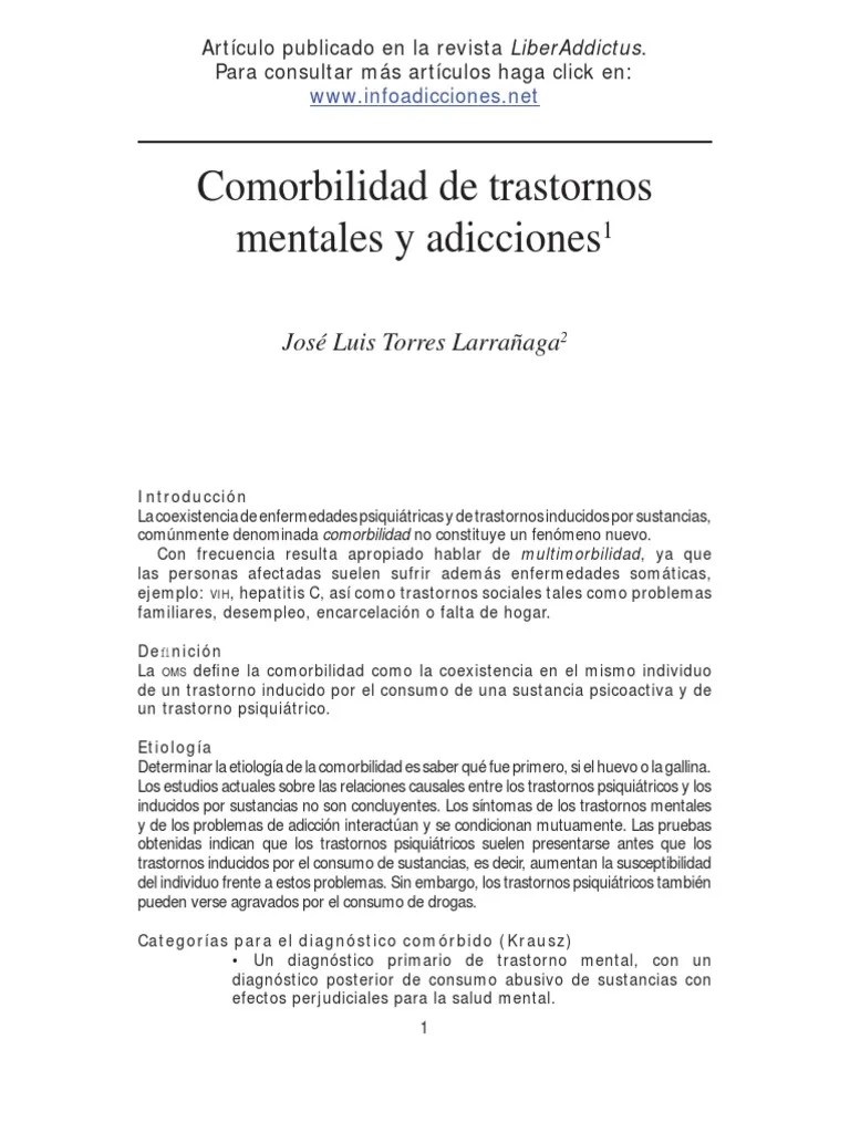 En total fueron 10 los municipios donde se llevó a cabo la vacunación, que terminará el 30 de octubre. Comorbilidad De Trastornos Pdf Trastorno Mental Esquizofrenia