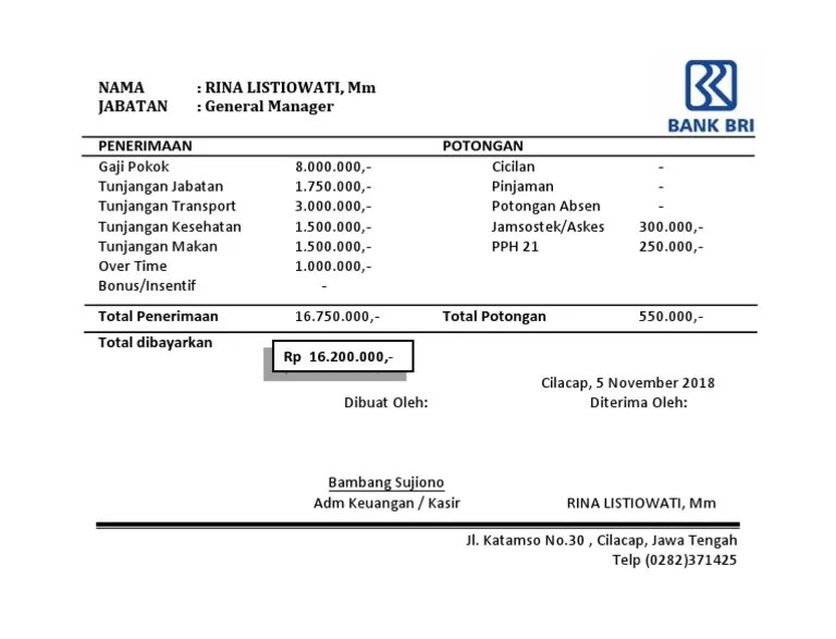 Slip Gaji Brilife : Perlu Contoh Surat Keterangan Kerja Cek Semua Disini : Slip gaji buat bri guna karya dan umum.