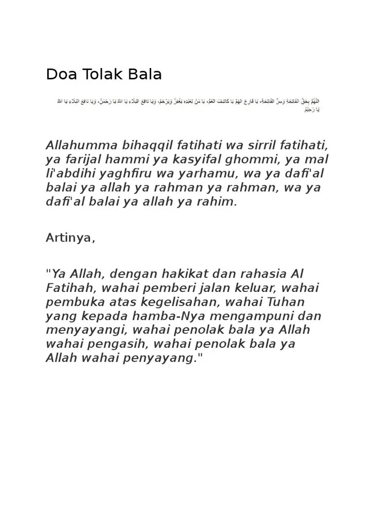 Doa Tolak Bala | PDF