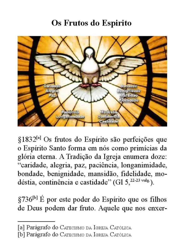 Os Frutos Do Espirito | PDF | Espírito Santo (religião) | Tomás De Aquino