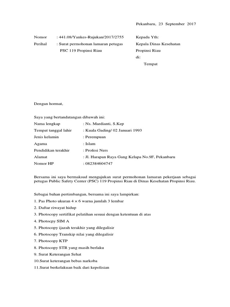Hal ini karena kesalahan yang anda lakukan dapat . Surat Lamaran Psc Pdf