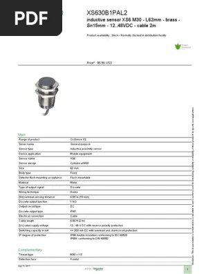 Xs630b1pal2 Product Data Sheet Insulator Electricity
