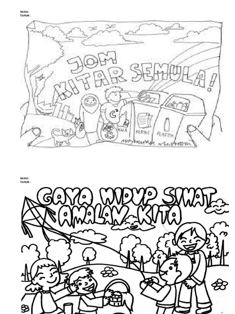 Baiklah mari kita lihat dahulu beberapa imejposter kitar semula ini. Mewarna Kitar Semula Pdf