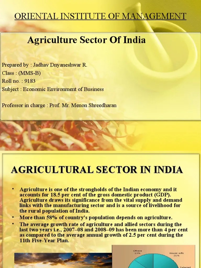 Agriculture Sector Of India | PDF | Agriculture | Industries