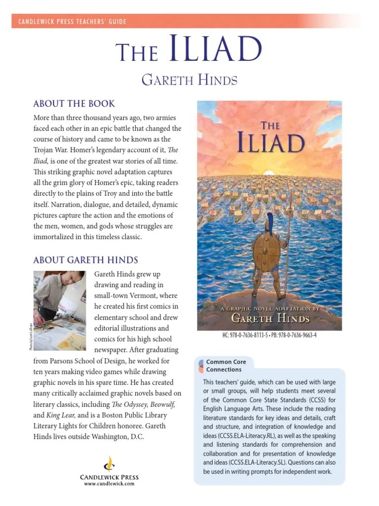 The Iliad By Gareth Hinds Teachers' Guide | PDF | Iliad | Achilles