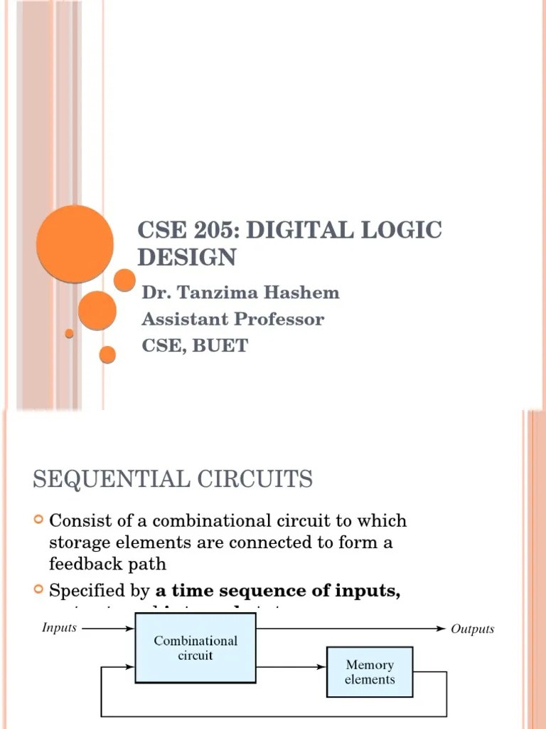 Cse 205: Digital Logic Design: Dr. Tanzima Hashem Assistant Professor ...