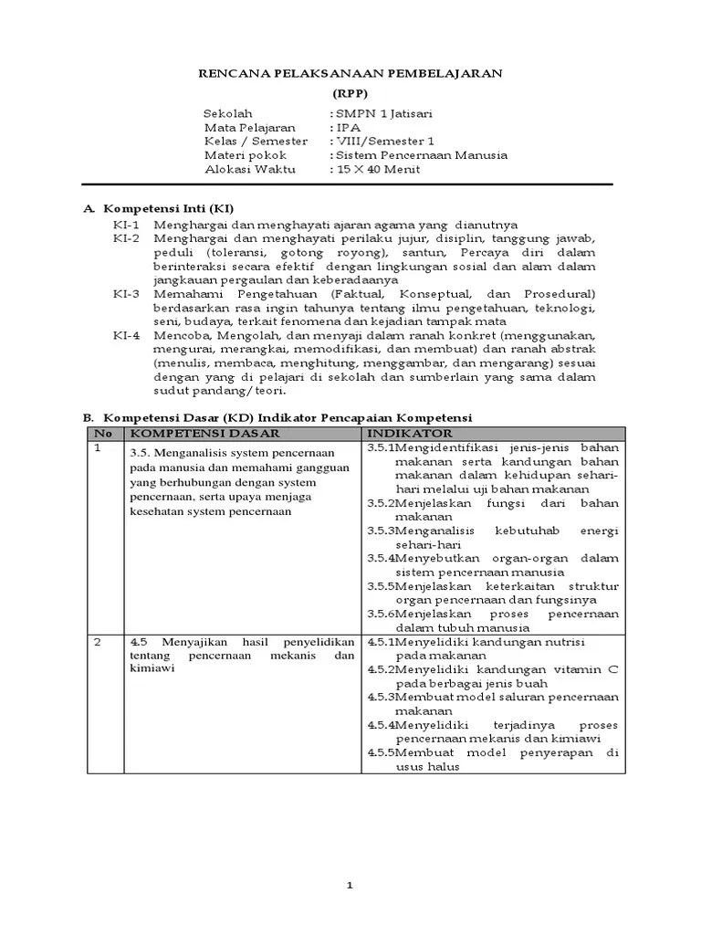 Informasi mengenai materi sistem pencernaan manusia. Rpp Bab 4 Sistem Pencernaan Pdf