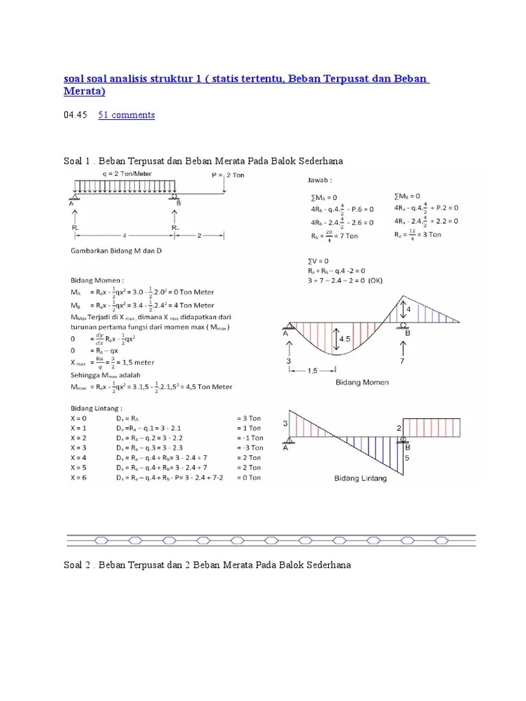 Analisis Struktur Statis Tertentu Pdf - Berbagi Struktur