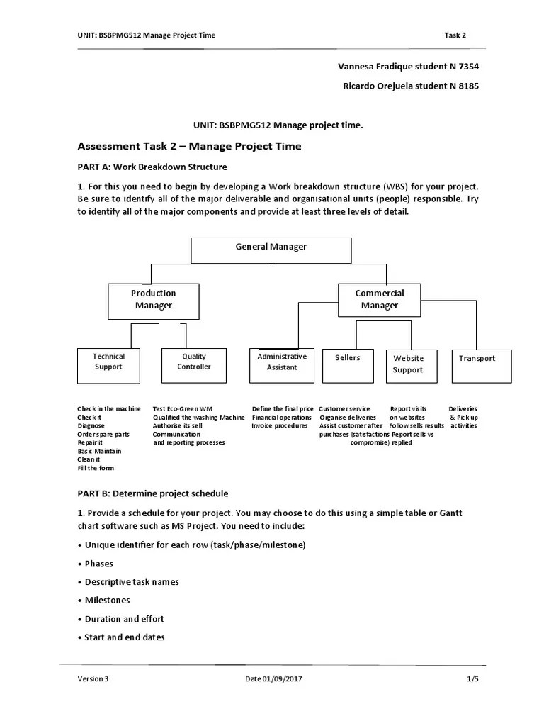 Project Time. Task 2 - Version3 | PDF | Business