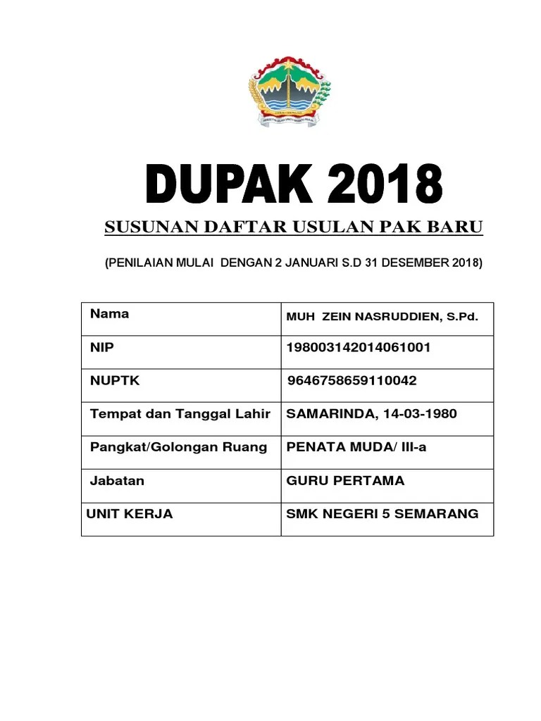 Pkg atau penilaian kinerja guru merupakan salah satu unsur yang dimasukkan dalam dupak. Cover Dupak Pdf