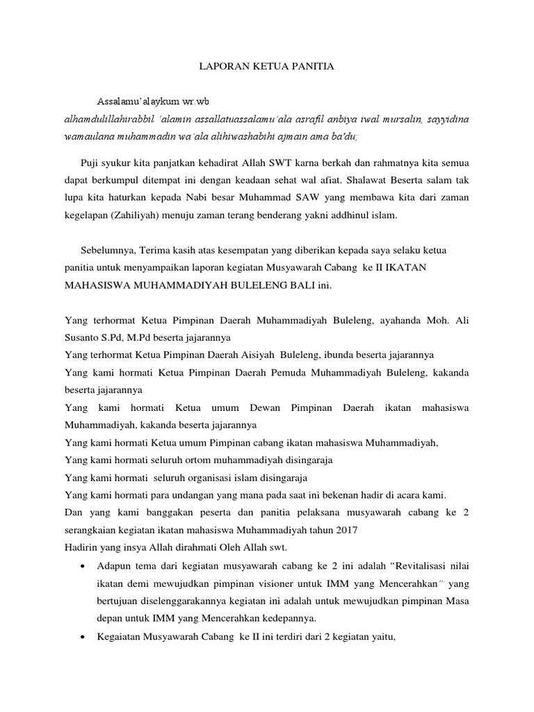 •kurang maksimalnya koordinasi via wa. Laporan Ketua Panitia Musycab Pdf