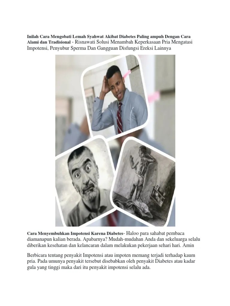 Tetap aktif berhubungan seksual · 6. Cara Menyembuhkan Impotensi Karena Diabetes Pdf