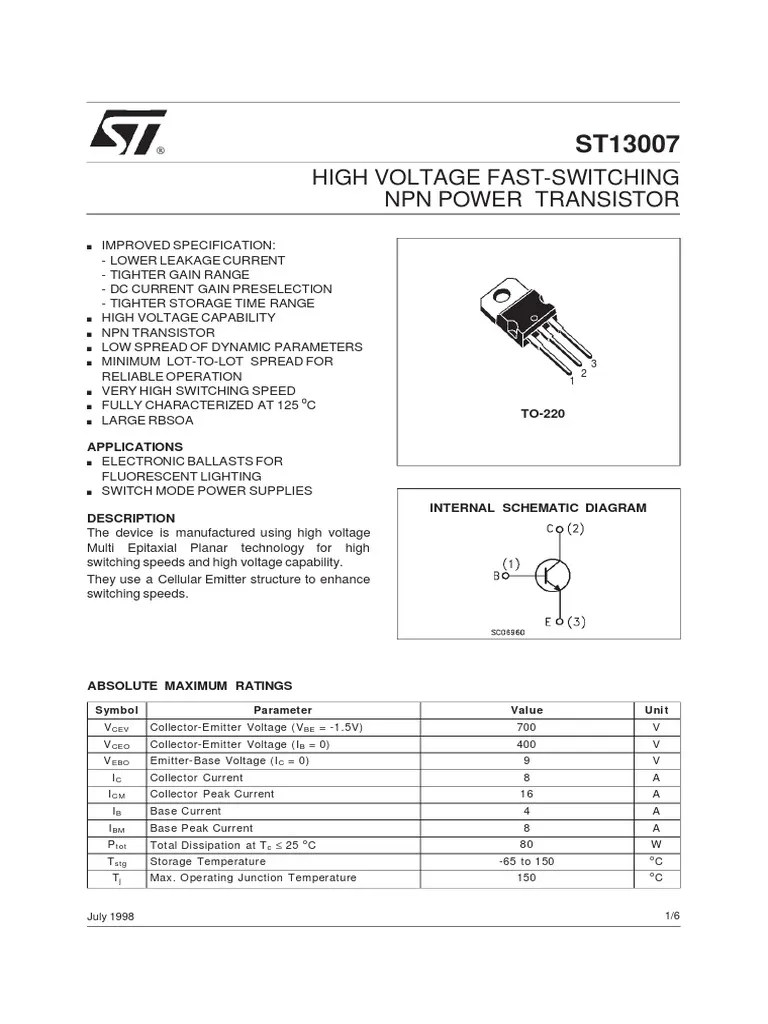 Datacshet Bipolar Junction Transistor Transistor