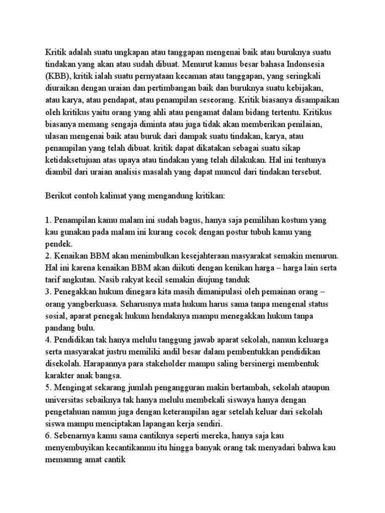Contoh Kalimat Kritik Goreng Kualitas dari surat lamaran kerja biasanya dilihat dari susunan kalimat pembuka isi hingga penutup.