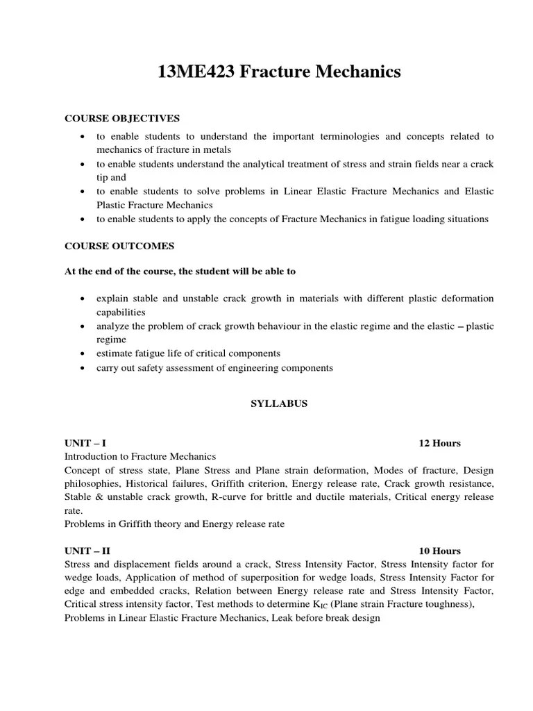 Fracture Mechanics | PDF | Fracture Mechanics | Fracture