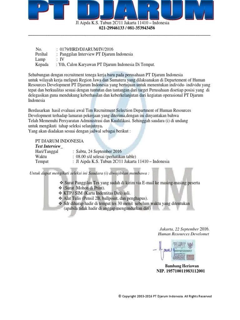 Dibalik kesuksesan setiap orang pasti memiliki mental juara yaitu berani mimpi besar. Contoh Surat Lamaran Kerja Pt Djarum