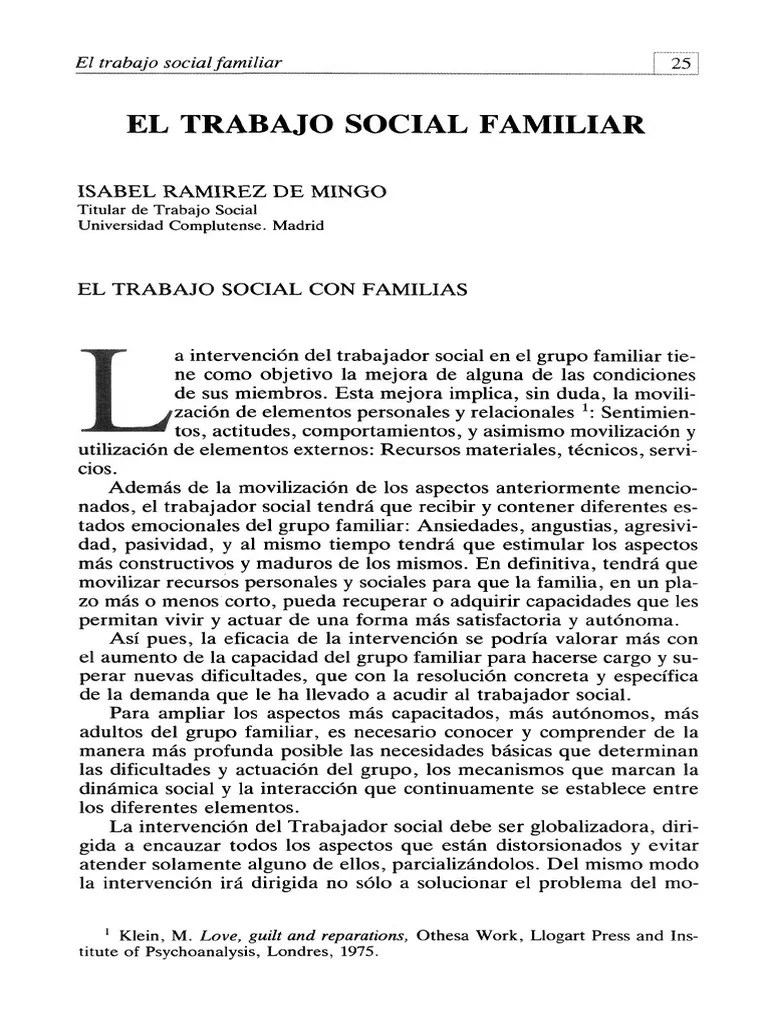 El Trabajo Social Familiar PDF | PDF