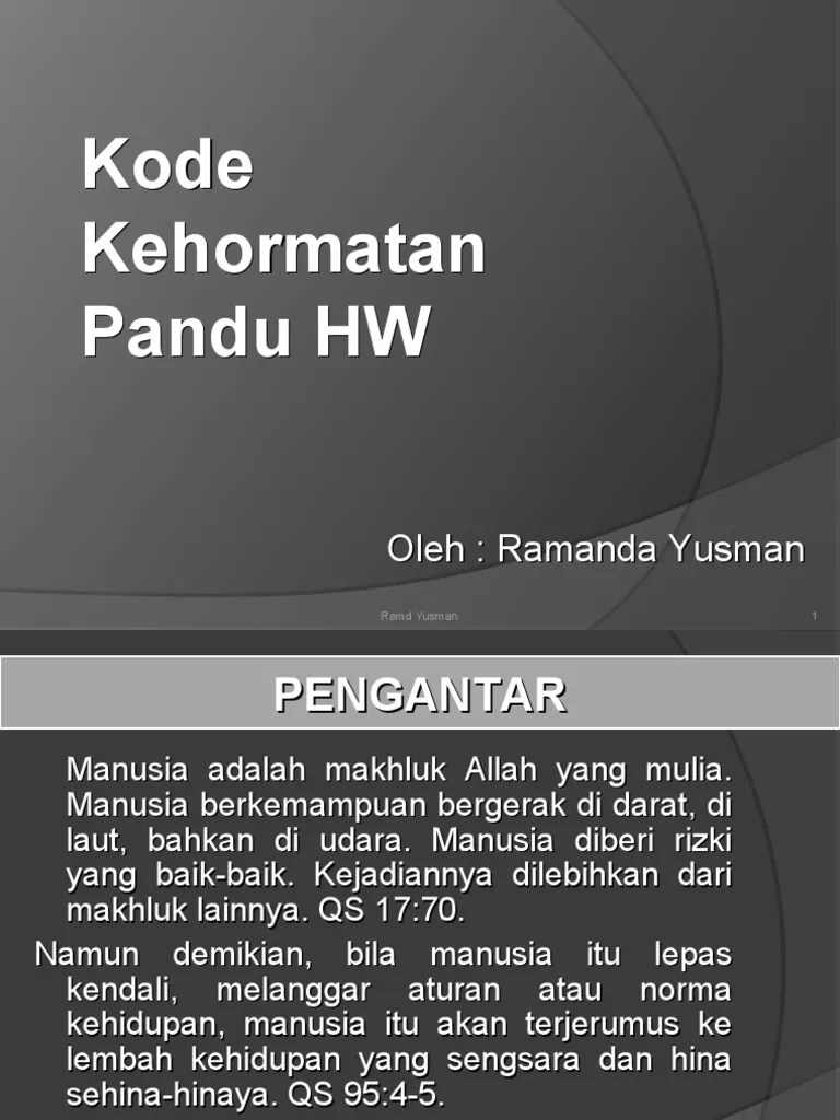 Kode Kehormatan Pandu HW | PDF