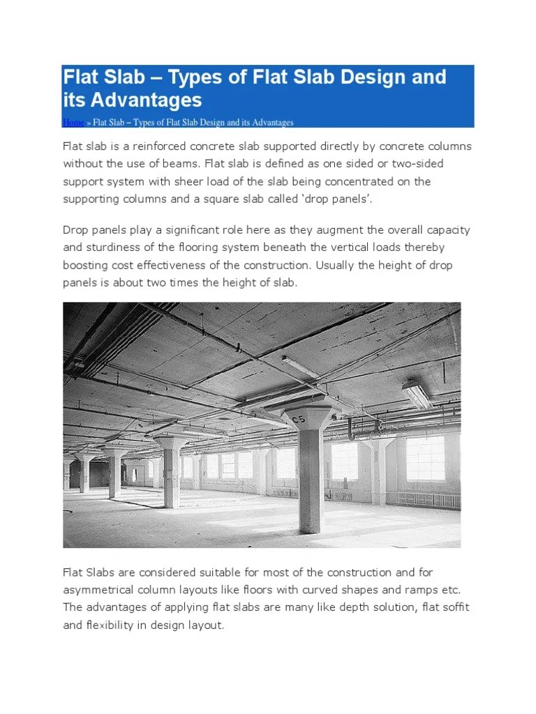 Flat Slab - Types Of Flat Slab Design And Its Advantages | PDF | Column | Design