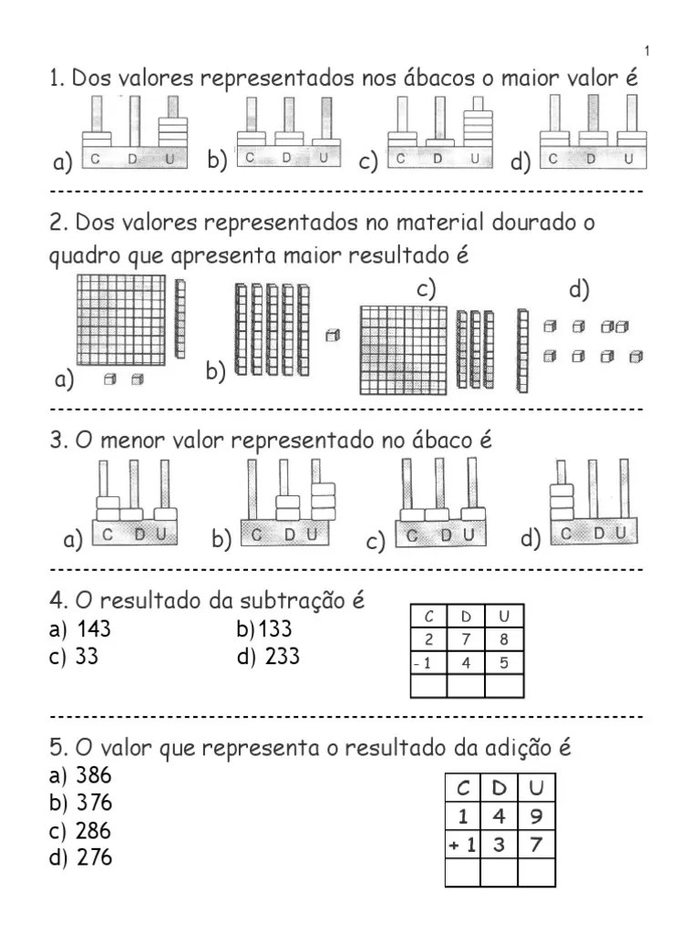 Questões De Matematica Para Turmas De 5 Ano | PDF | Ensino De ...