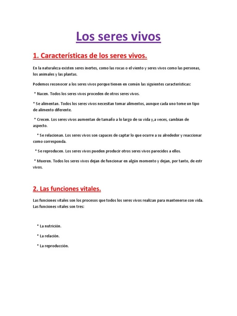 Los Seres Vivos | PDF