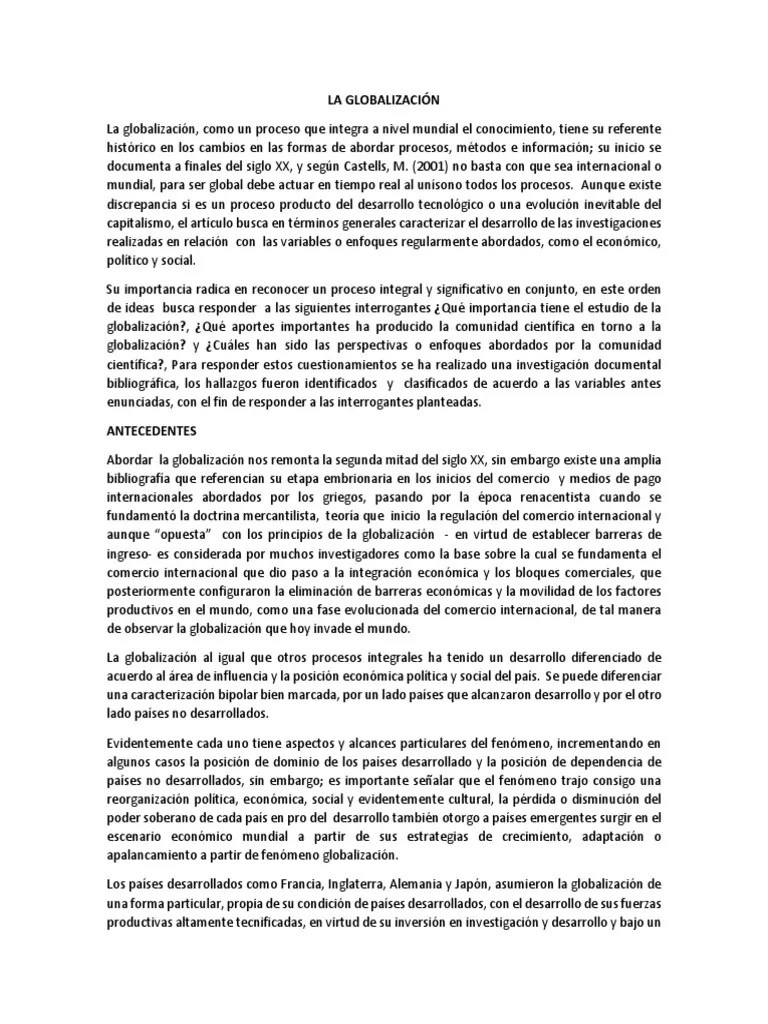 La Globalización | PDF | Globalización | Sociedad