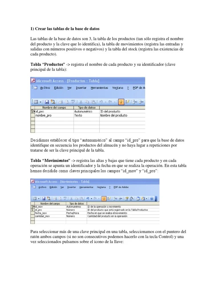 Consulta De Ejercicio De Base De Datos En Acces | PDF | Tabla (base De ...