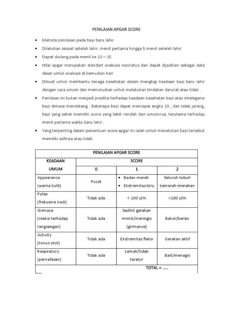 Penilaian Apgar Score | PDF