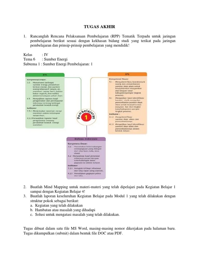 Rencana pelaksanaan pembelajaran (rpp) satuan pendidikan : Jaringan Tema Kelas 4 Sd Kurikulum 2013 Beinyu Com