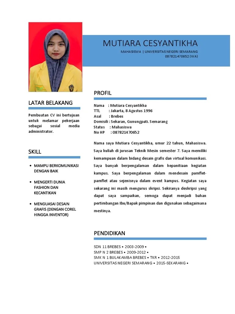 6000+ vectors, stock photos & psd files. Contoh Cv Mahasiswa Yang Masih Kuliah - Contoh Surat