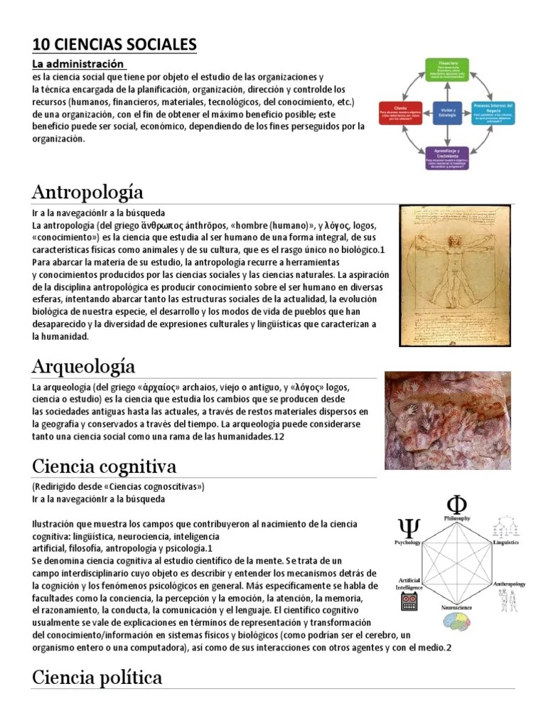 10CS Ciencias Sociales | PDF | Antropología | Ciencias Políticas