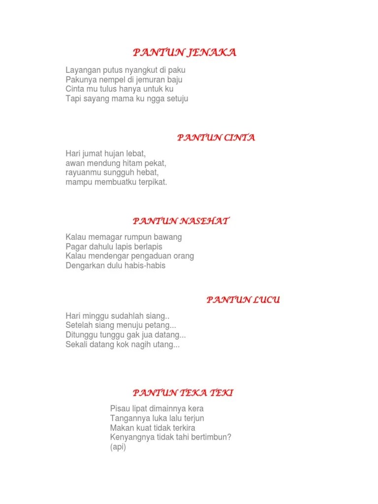 100 contoh pantun jenaka nasehat teka teki agama cinta lucu 40 pantun lucu anak sd yang bikin terpingkal pingkal struktur dan kaidah pantun ppt download Contoh Pantun Pramuka Blog Materi Pramuka