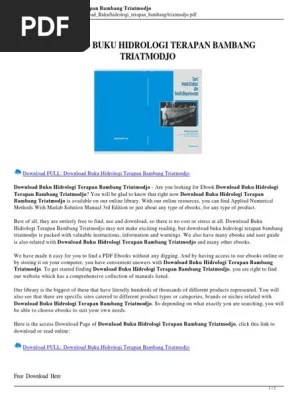 Bambang trihatmodjo akhirnya angkat bicara setelah 20 tahun membisu, mayangsari : Download Buku Hidrologi Terapan Bambang Triatmodjo Pdf Berbagai Buku