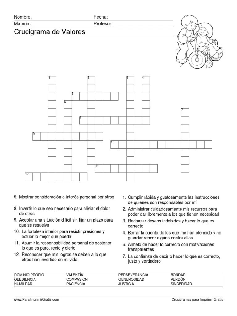 20 sopas de letras para imprimir. Crucigrama Pdf Perdon