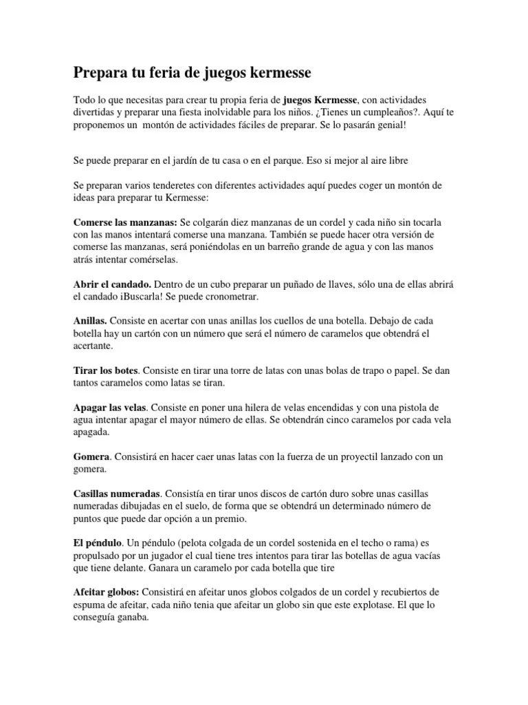 Pulso, fuerza, fortaleza, paciencia, acompañados por su buena suerte . Prepara Tu Feria De Juegos Kermesse Pdf Ocio Deportes