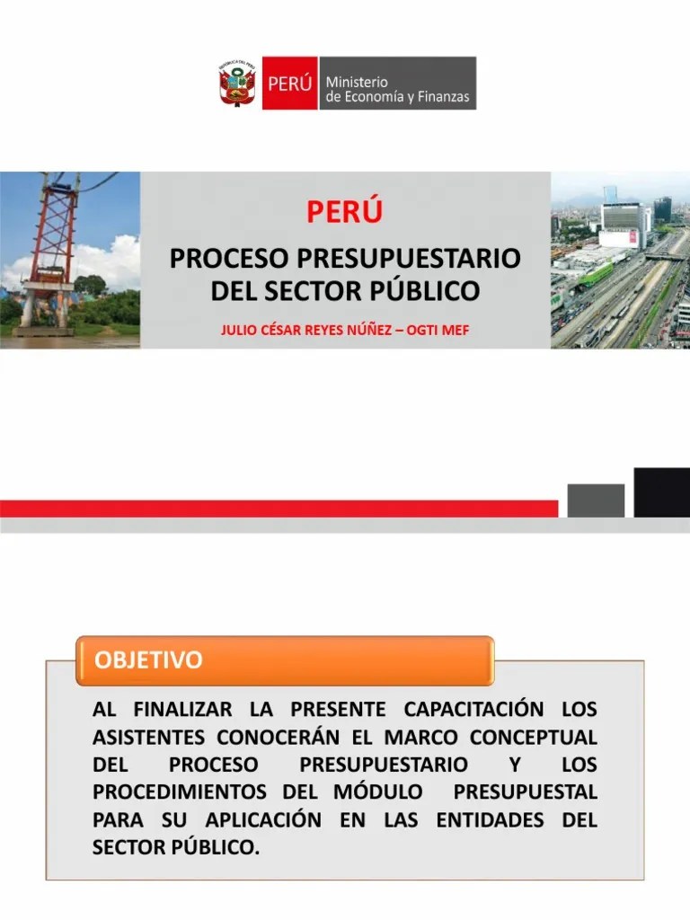 Proceso Presupuestario Mef - Peru PDF | PDF | Presupuesto | Gobierno