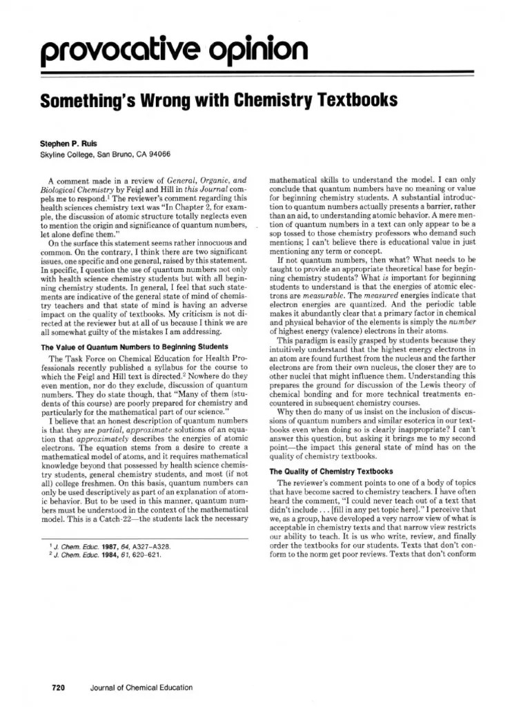 Quantum Numbers In Chemical Textbooks PDF | PDF | Atoms | Chemistry