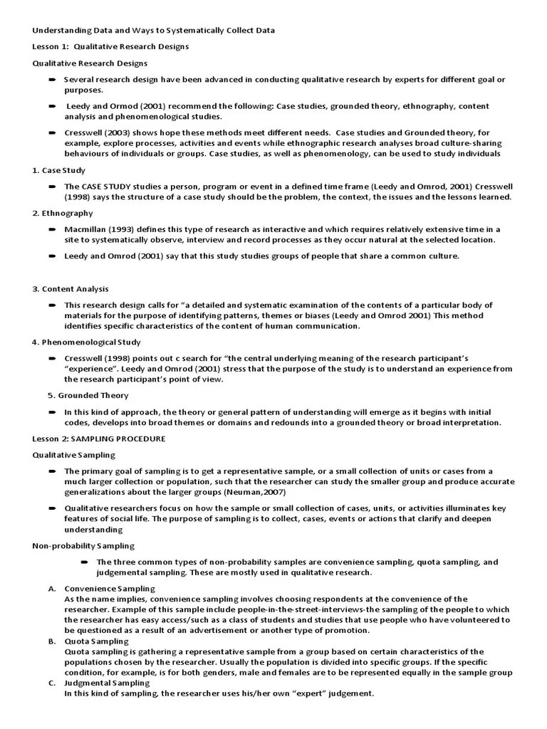 Chapter 5 | PDF | Sampling (Statistics) | Ethnography