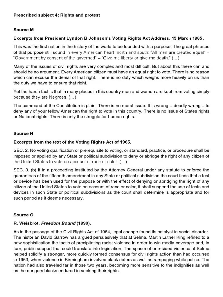 Full P1 Mock - Voting Rights Act - Textbook IB History DP | PDF | Voting Rights Act Of 1965 ...