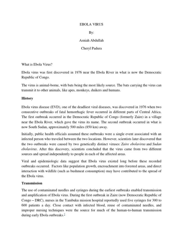 History: Ebolavirus. After This Discovery, Scientists Concluded That The Virus Came From Two ...