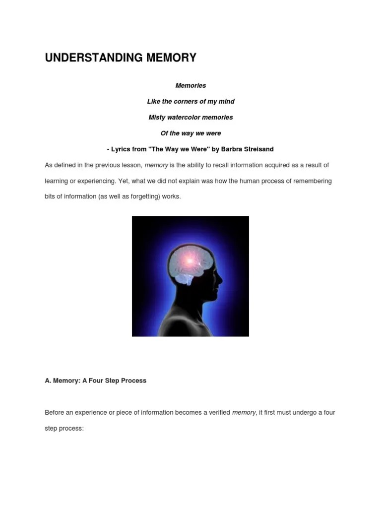 Understanding How We Remember: A Four-Step Process Of Memory Formation ...