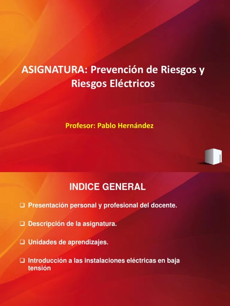 Clase 01 - Introduccion A Los Riesgos Electricos | PDF | Corriente Eléctrica | Electricidad