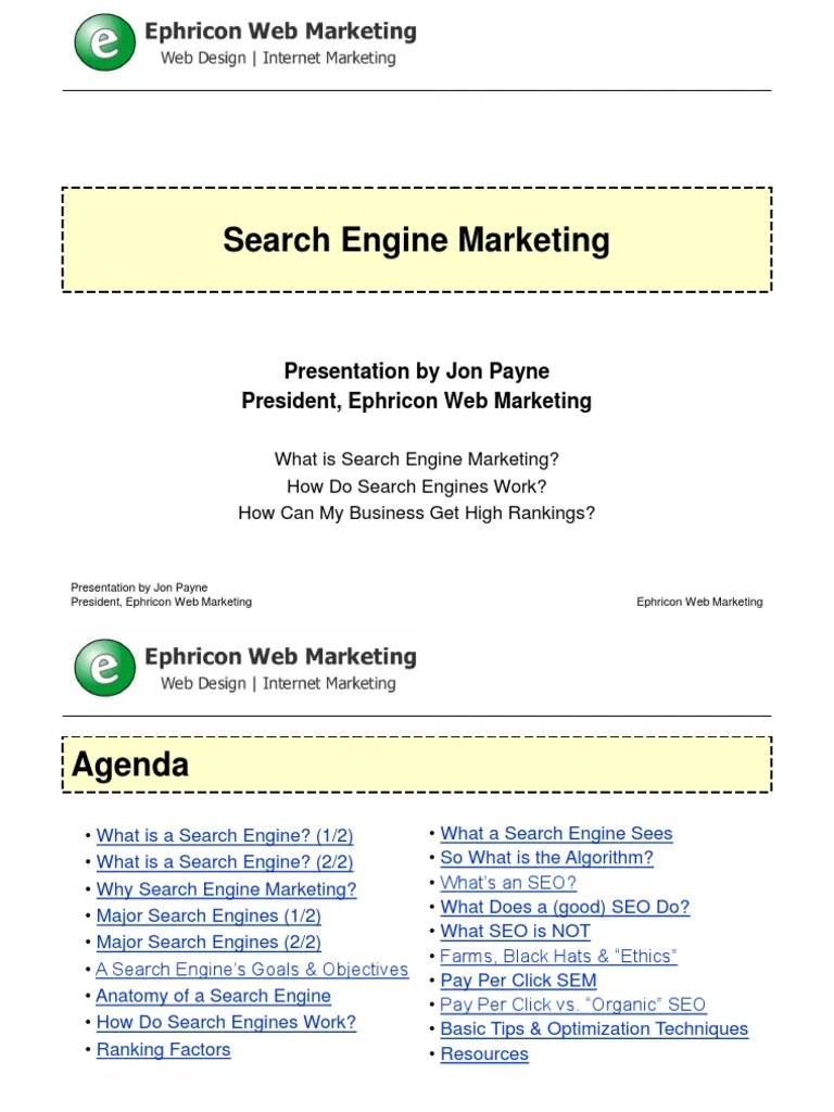 Search Engine Marketing Basics | PDF | Search Engine Optimization | Web ...