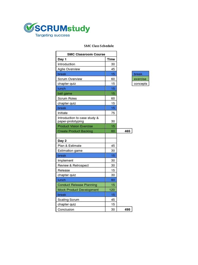 Smc class schedule