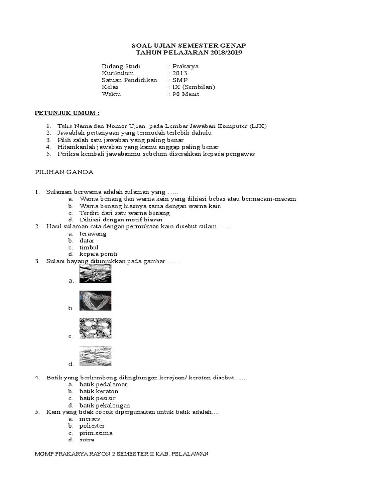 Contoh soal prakarya kelas 9 bab 2 tips amp pendidikan