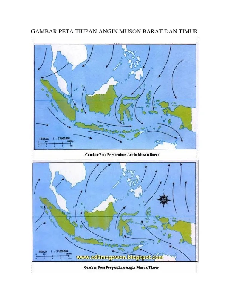 Gambar Peta Tiupan Angin Muson Barat Dan Timur | PDF
