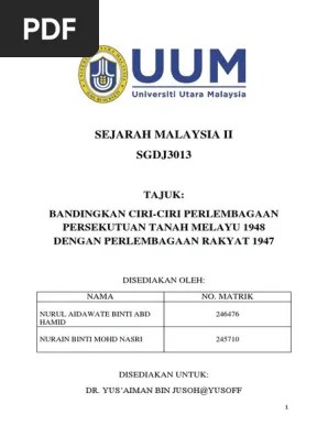 Bahkan, konsep perlembagaan itu perlu juga diperluaskan dalam banyak perkara dan aspek yang berhubung dengannya seperti sumber, ciri, jenis, . Bandingkan Ciri Ciri Perlembagaan Persekutuan Tanah Melayu 1948 Dengan Perlembagaan Rakyat 1947 Pdf